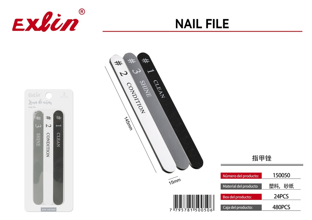 [150050] QZ-J027-3PC Nail File