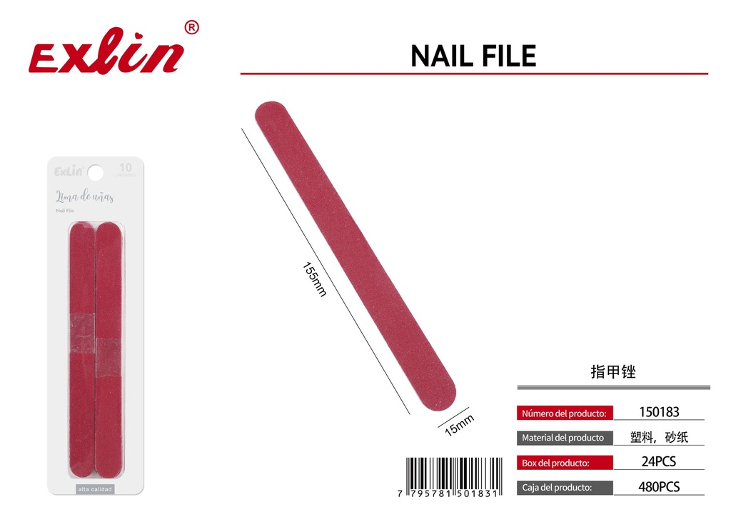 [150183] QZ-J088-10PC Nail File