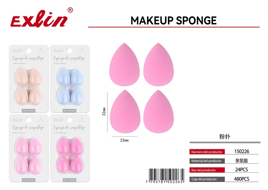 [150226] QZ-M164-4PC Esponja de maquillaje