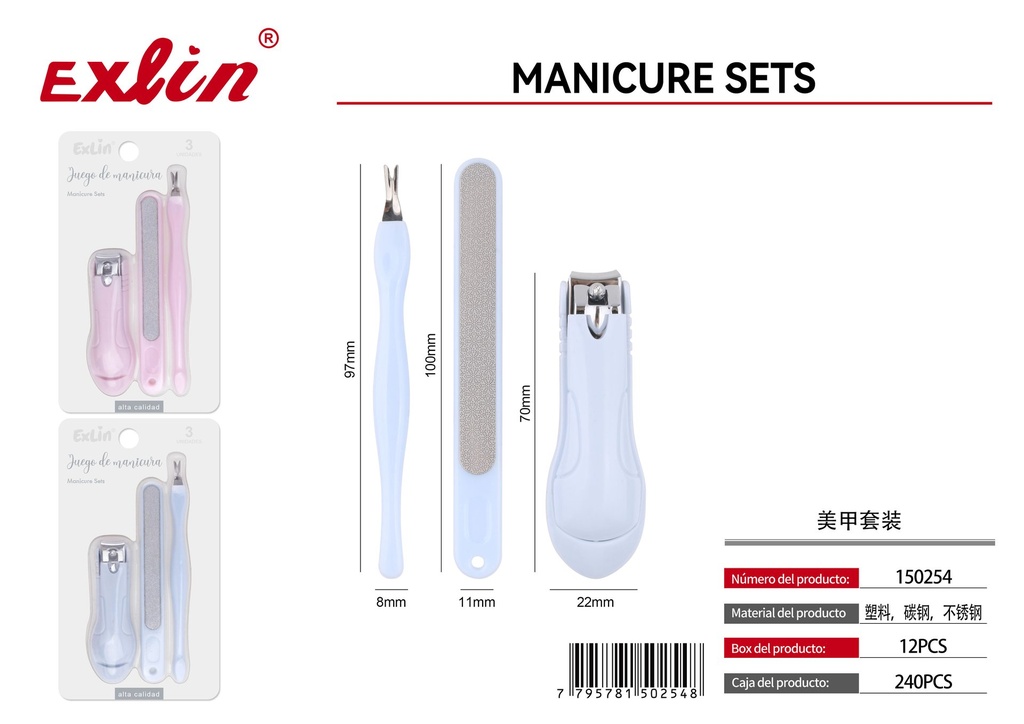 [150254] QZ-N053-3T Juego de manicura