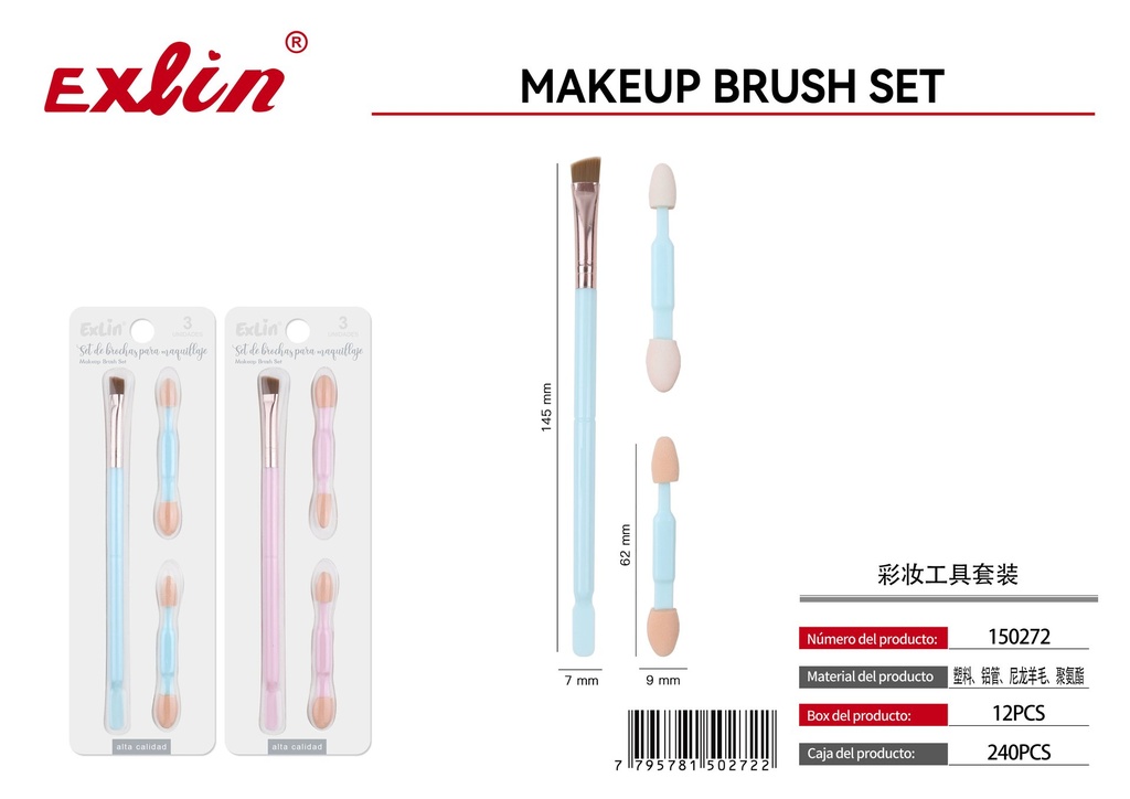 [150272] QZ-Q384-3T Set de pincel de maquillaje