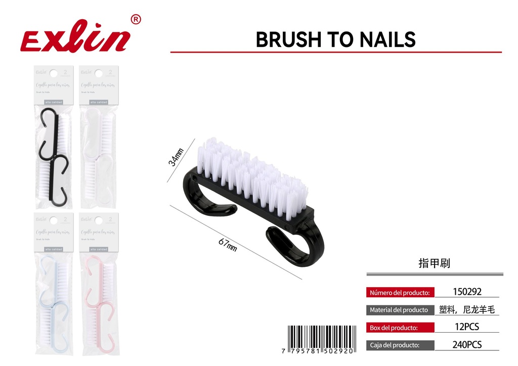 QZ-T006-2PC Cepillo de uñas