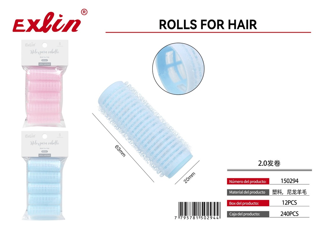 [150294] QZ-U049-5PC2.0 Rulos para el cabello