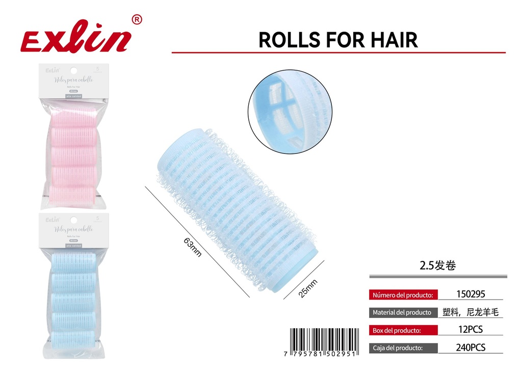 QZ-U050-5PC2.5 Rulos para el cabello