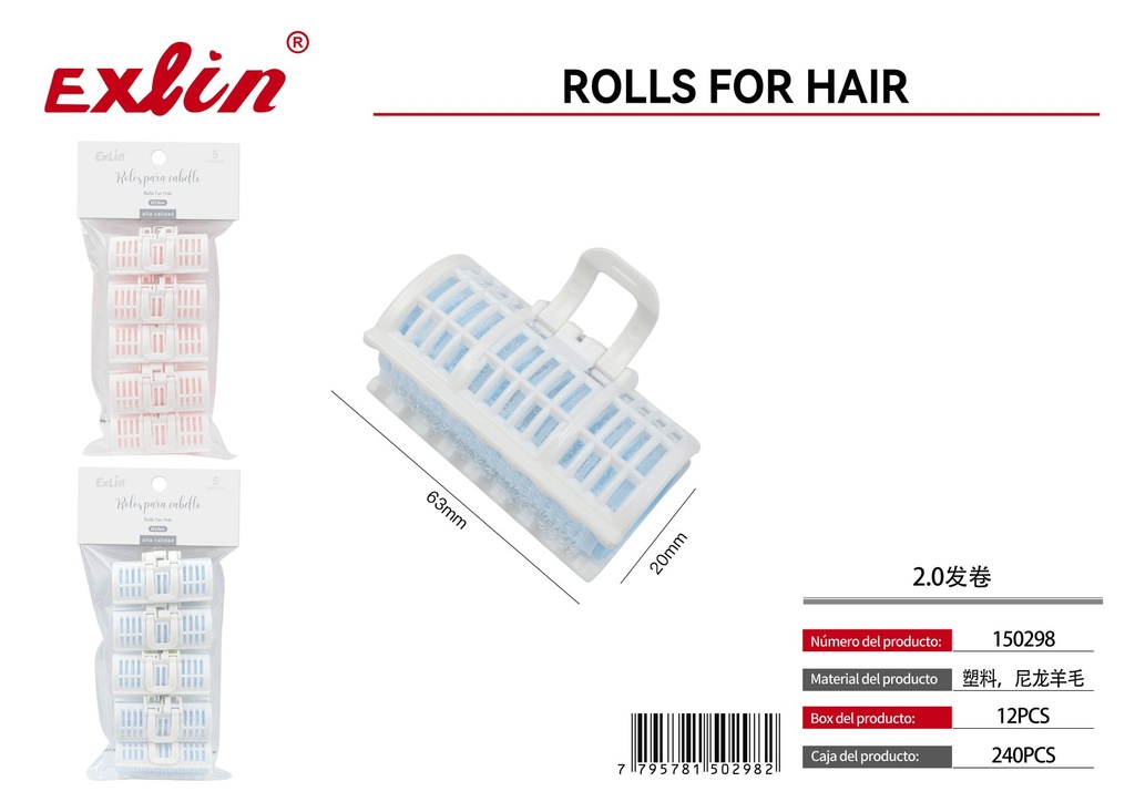 [150298] QZ-U064-5PC2.0 Rulos para el cabello