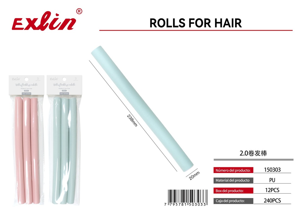 [150303] QZ-U074-3PC2.0 Hair Rollers