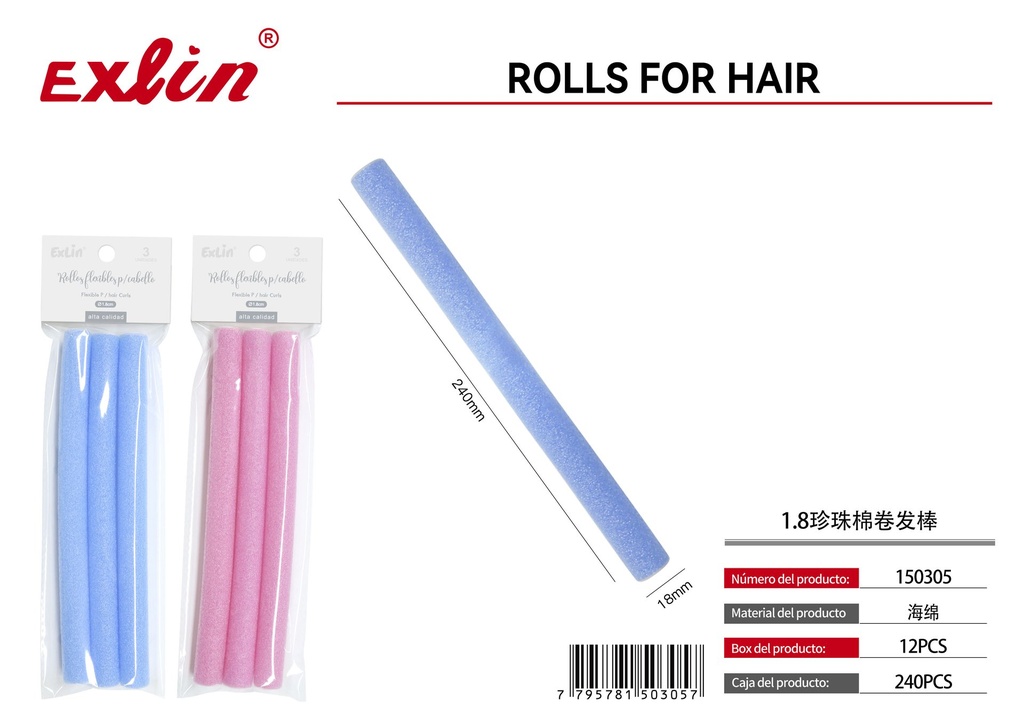 [150305] QZ-U077-3PC1.8 Rulos para el cabello