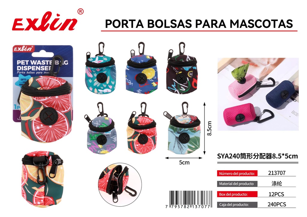 Porta bolsas para mascotas