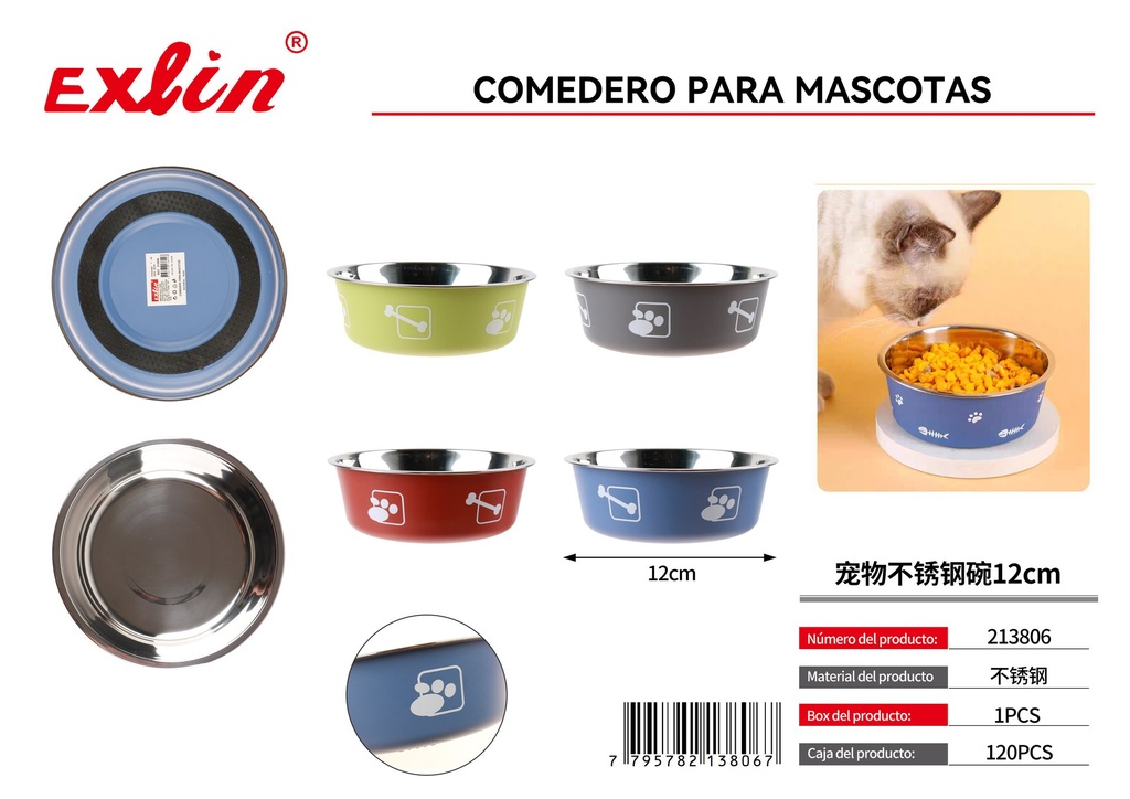 [213806] Comedero para mascotas de acero inoxidable