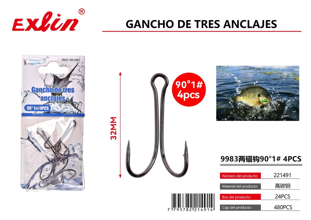 [221491] Gancho de pesca doble punta