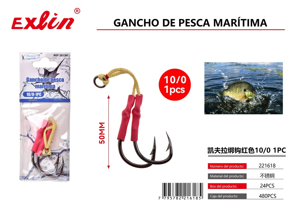 Gancho de pesca doble punta