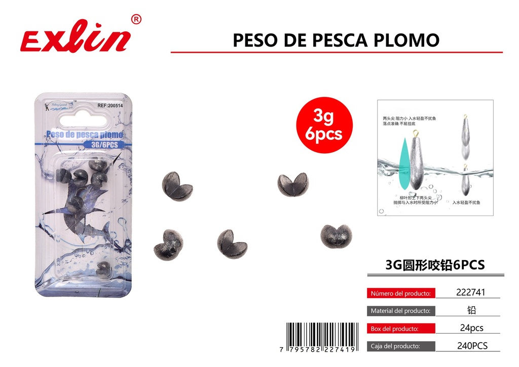 [222741] Cable de mordida redondo 3G 6PCS