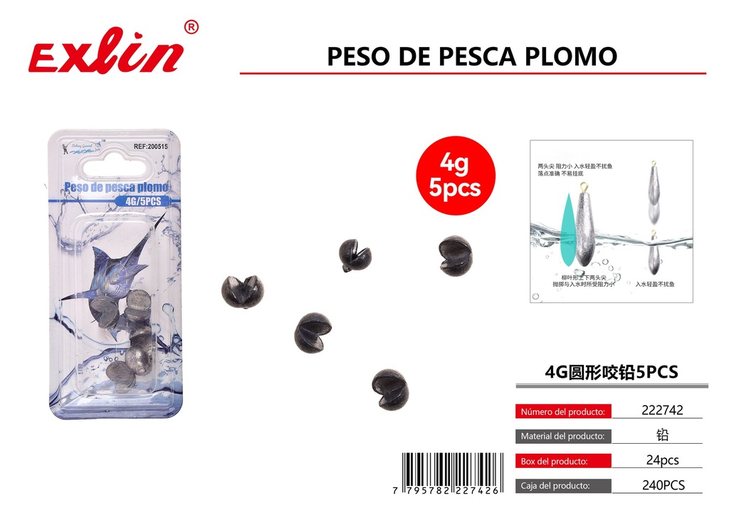 [222742] Cable de mordida redondo 4G 5PCS