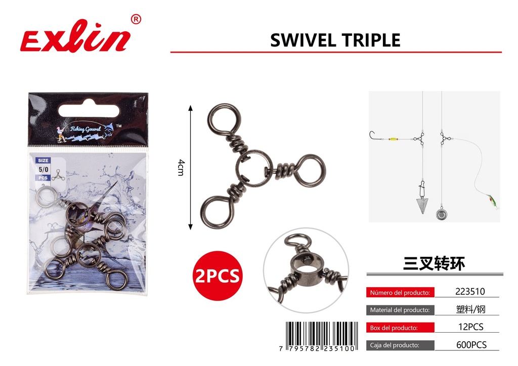 [223510] Tres puntas giratorio 5/0 2PC cobre