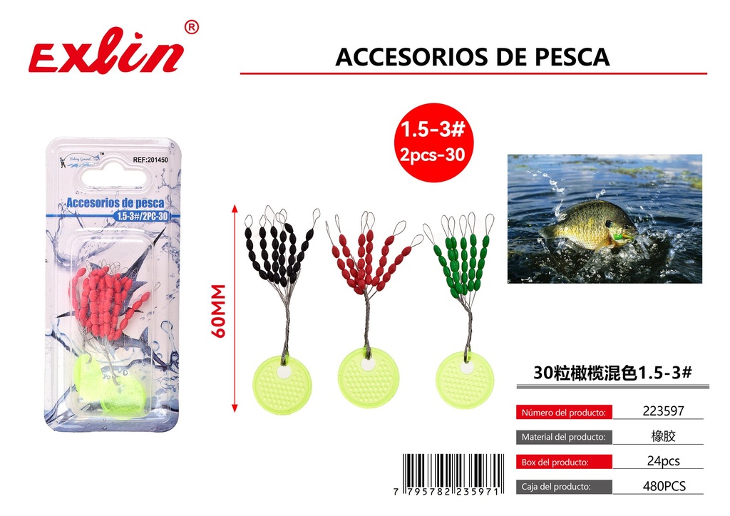 [223597] 30 aceitunas de varios colores 1,5-3#