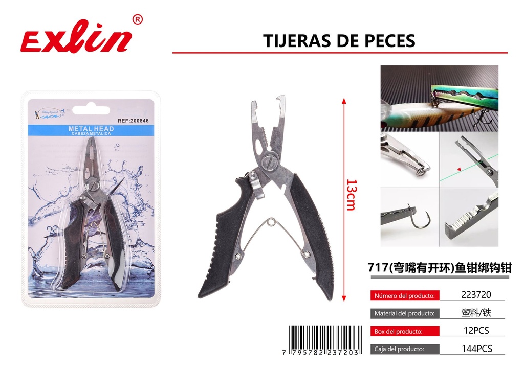 [223720] 717 Fish Scissors (curved mouth has an open loop)