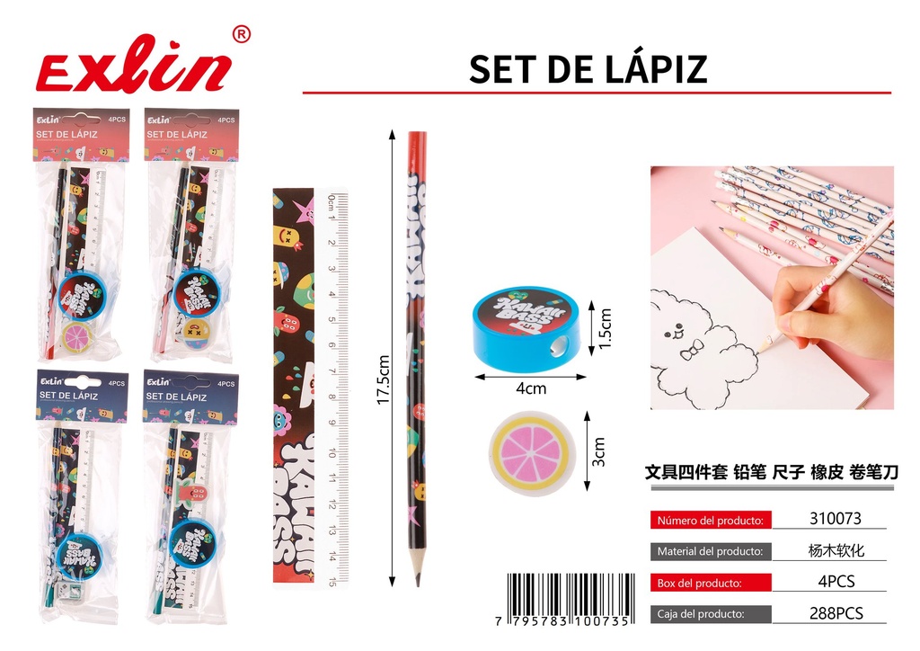 Sacapuntas de Goma con regla de lápiz