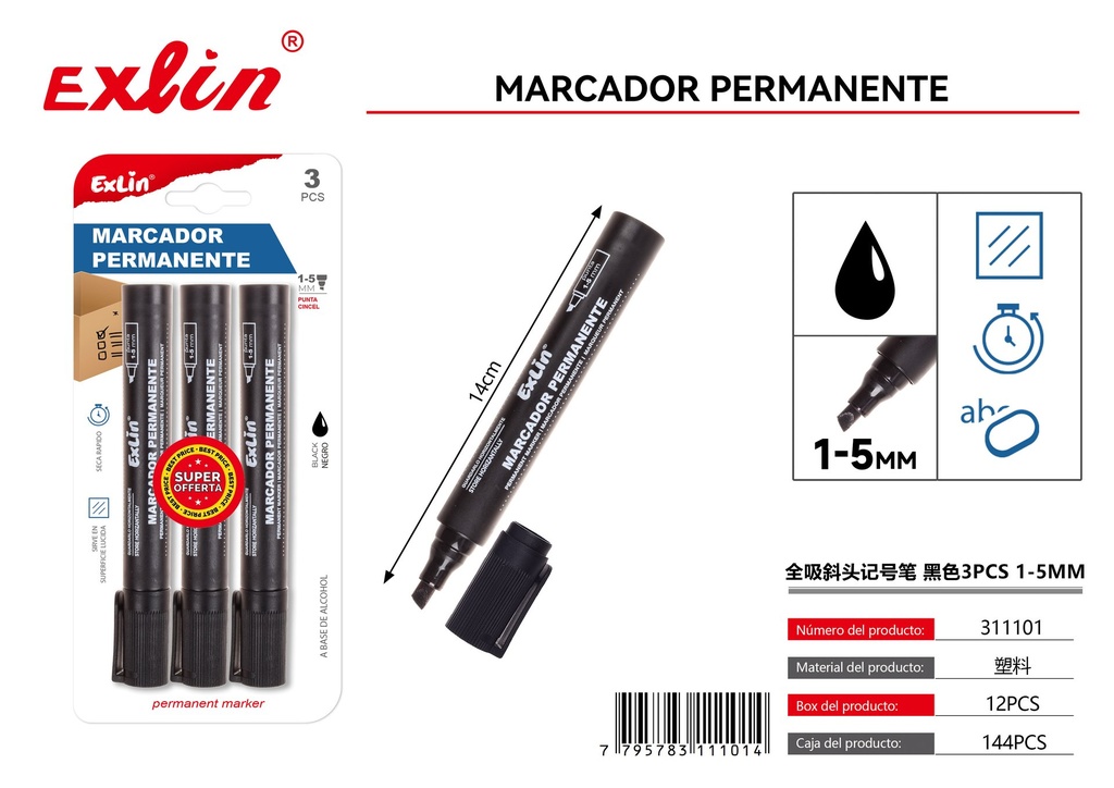 [311101] BLACK PERMANENT MARKER