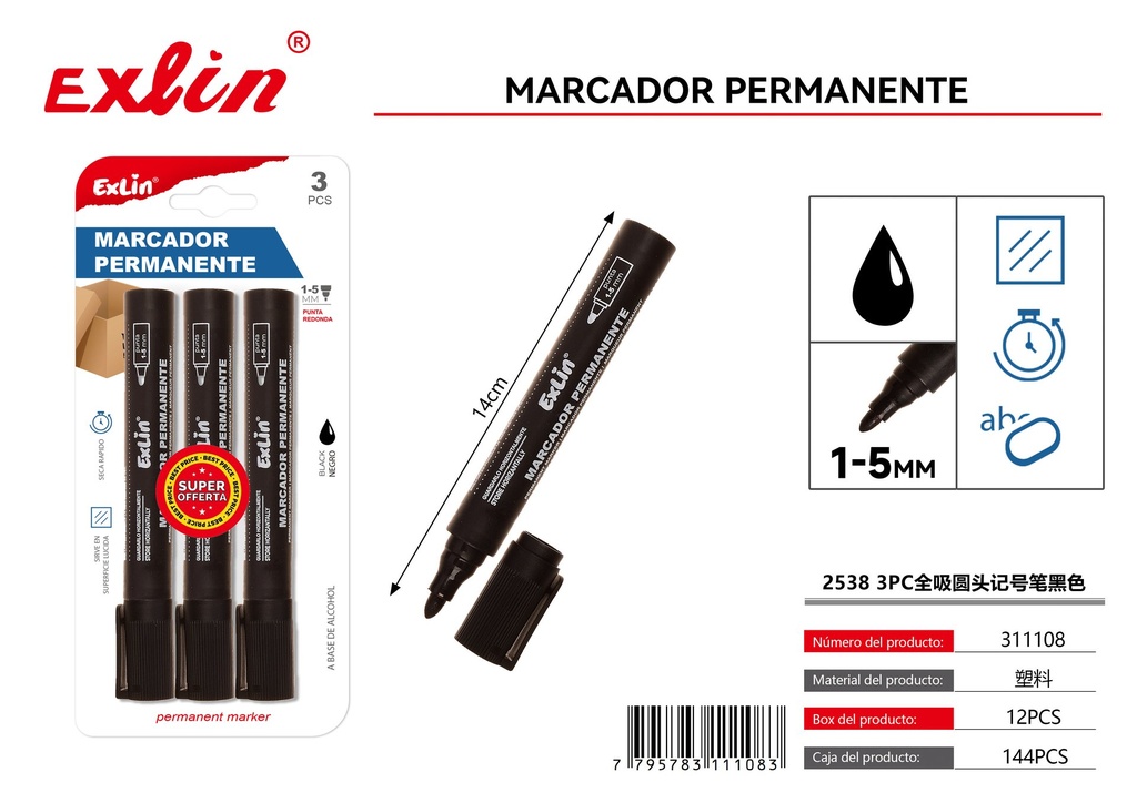 [311108] BLACK PERMANENT MARKER