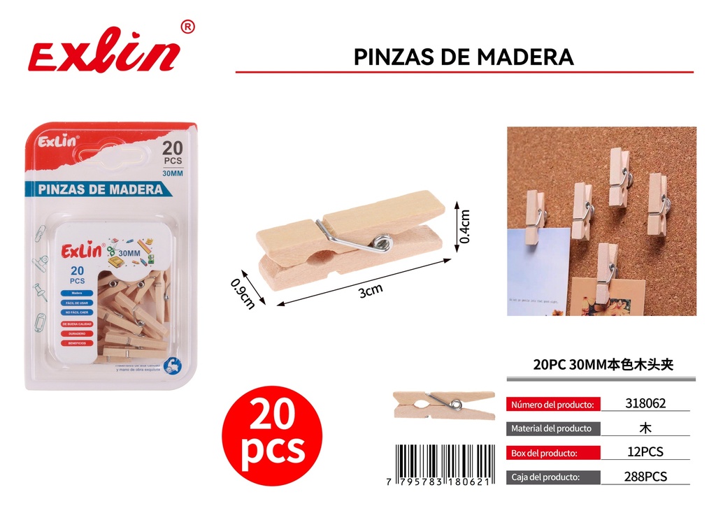 [318062] PINZAS DE MADERA