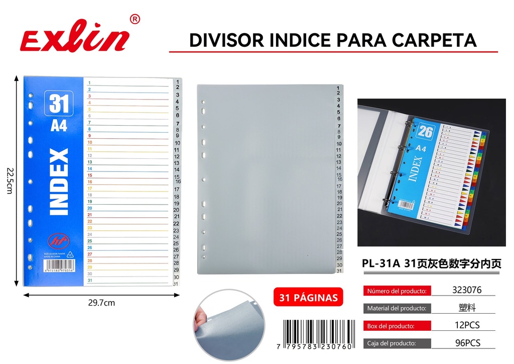 [323076] Organizador indice para carpeta