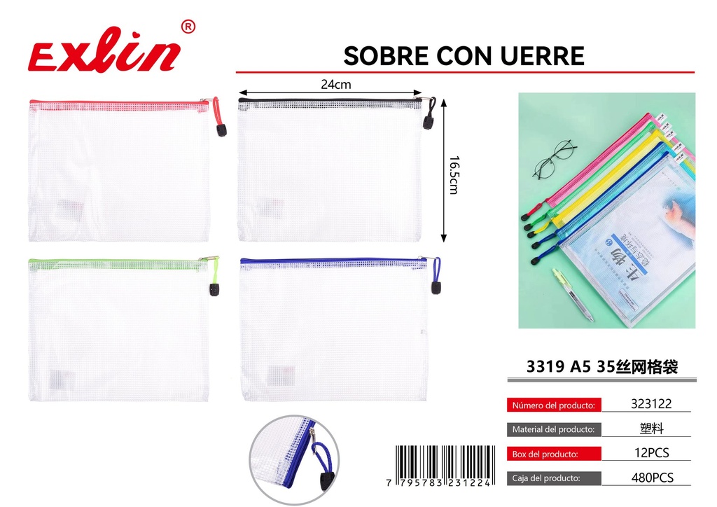 Sobre con cierre