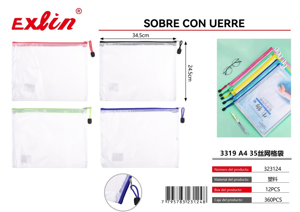 Sobre con cierre
