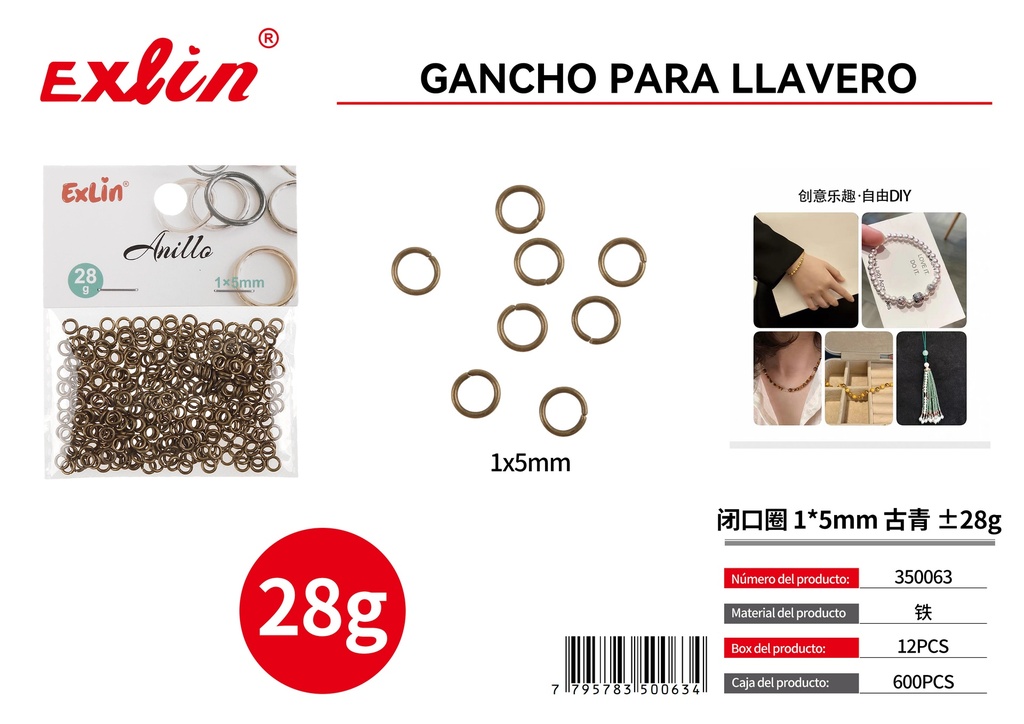 [350063] 闭口圈 1*5mm 古青 ±28g