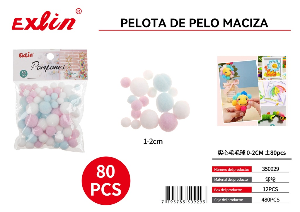 [350929] 实心毛毛球 0-2CM ±80pcs 混包粉蓝色系（1.0-30pcs 1.5-30pcs 2.0-20pcs