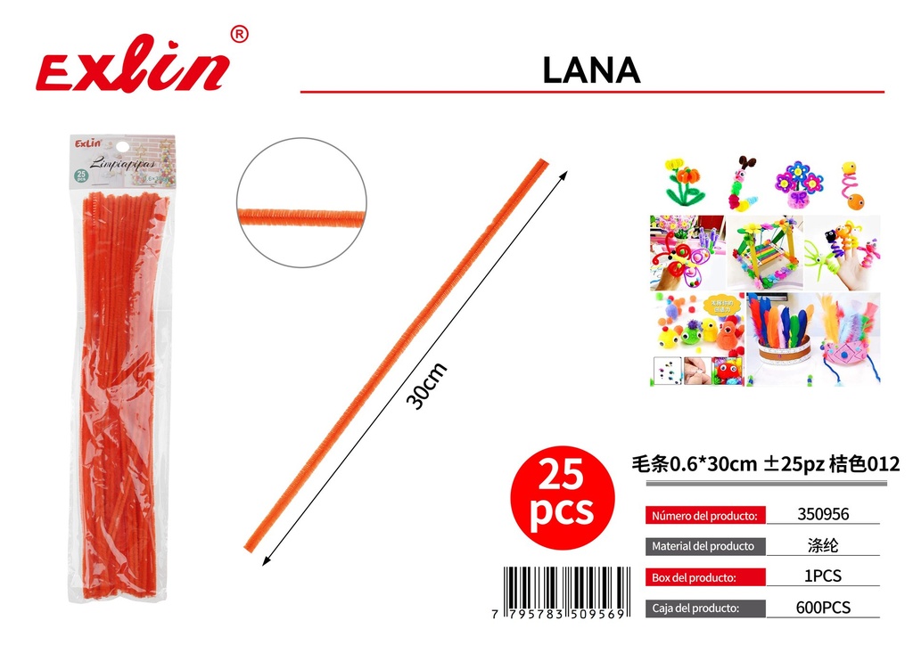 毛条0.6*30cm ±25pz 桔色012