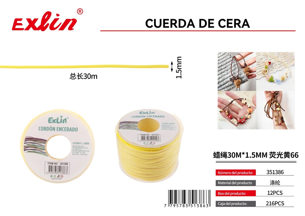 Cuerda amarillorfluorescente