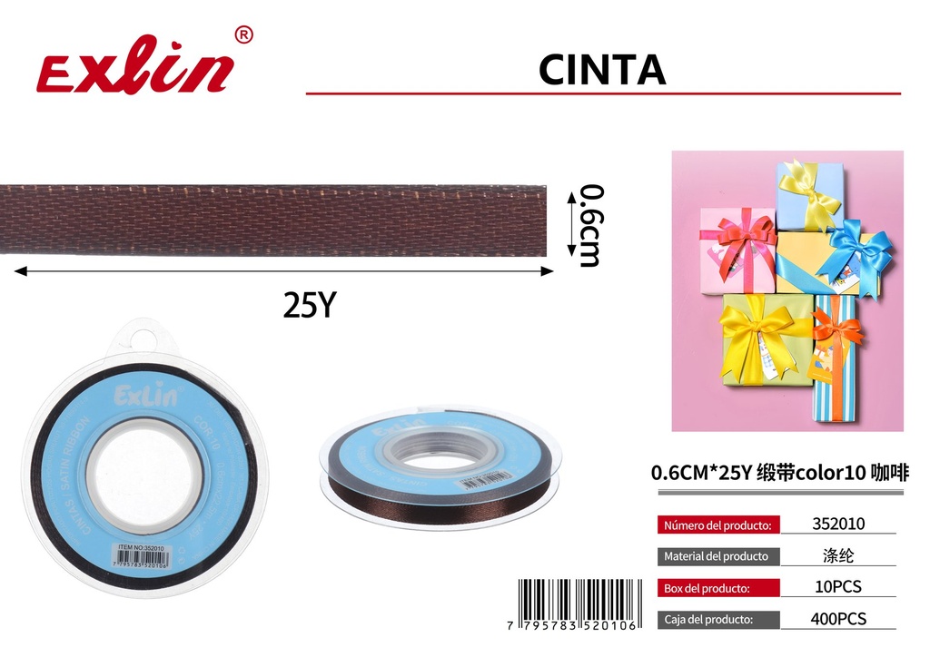 [352010] 0.6CM*25Y Cinta de regalo