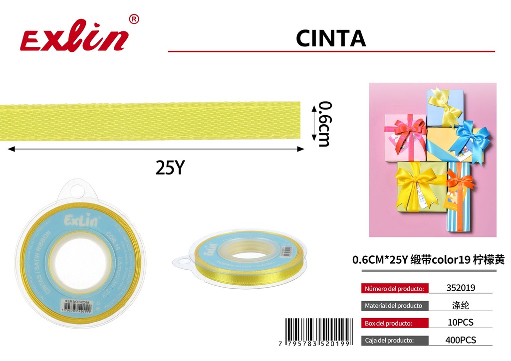 [352019] 0.6CM*25Y Cinta de regalo