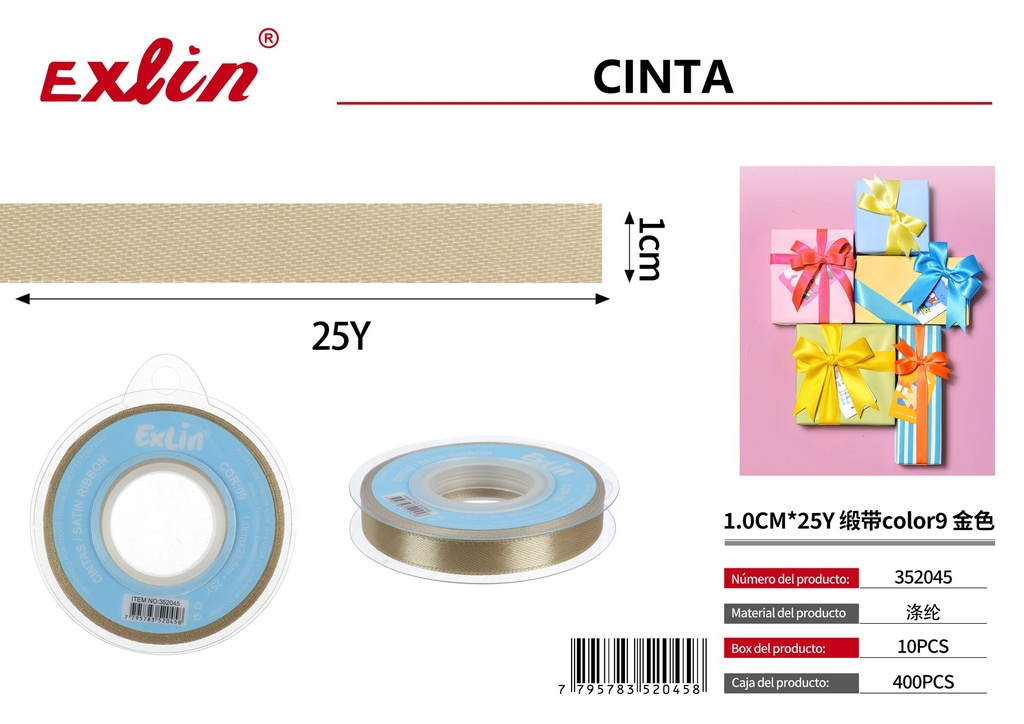 [352045] 1.0CM*25Y Gift Ribbon