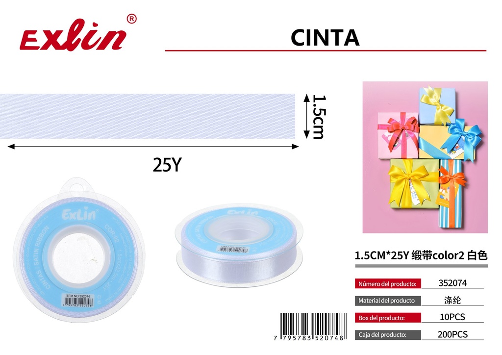 1.5CM*25Y Cinta de regalo