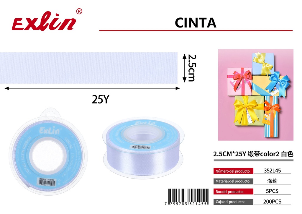 2.5CM*25Y Cinta de regalo