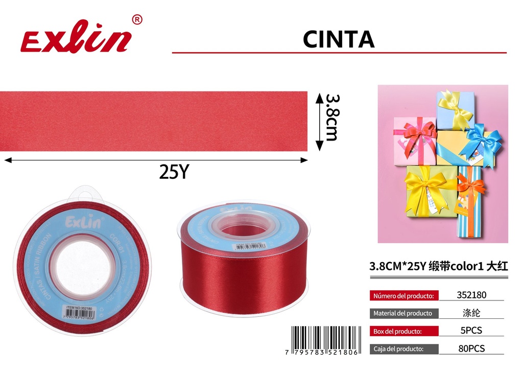 3.8CM*25Y Gift Ribbon