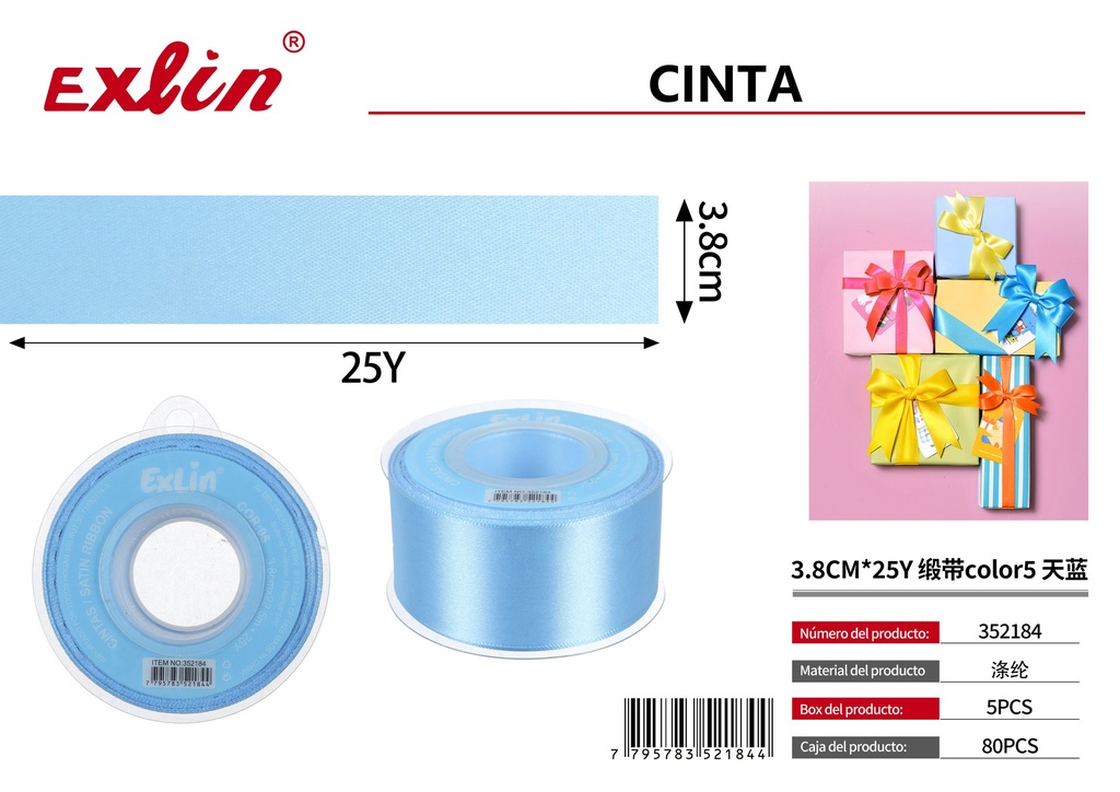 [352184] 3.8CM*25Y Cinta de regalo