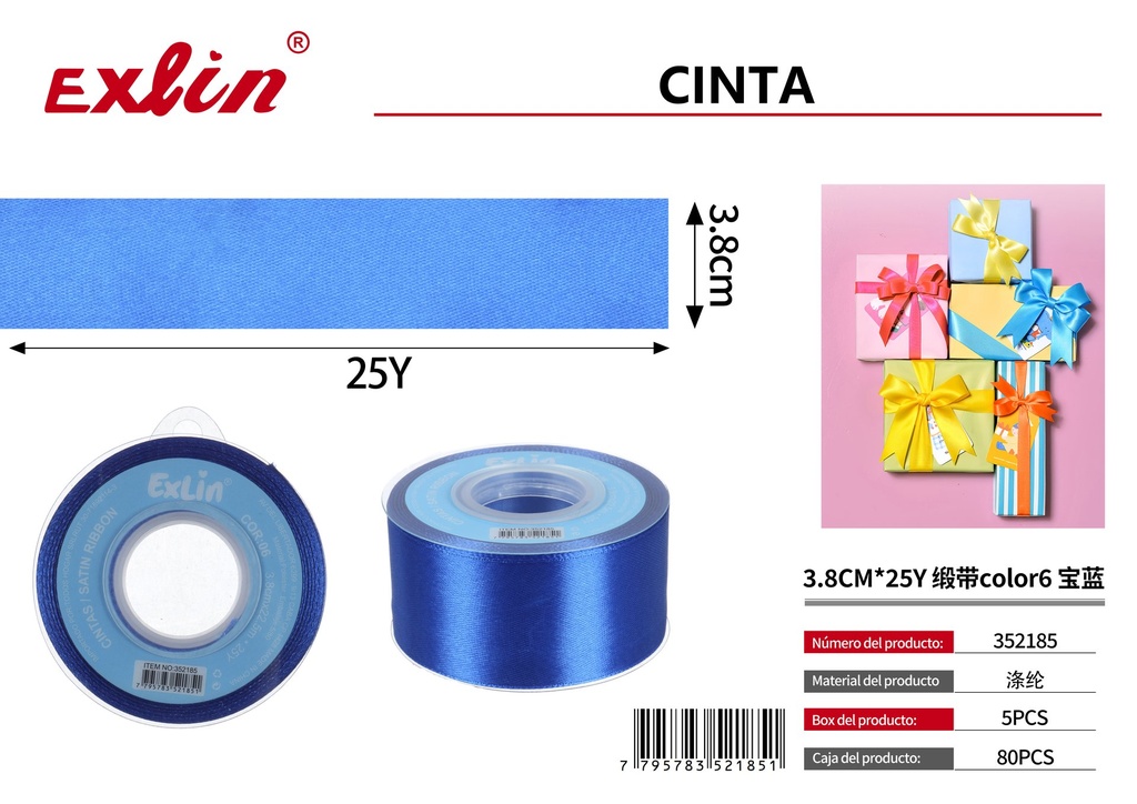 3.8CM*25Y Cinta de regalo
