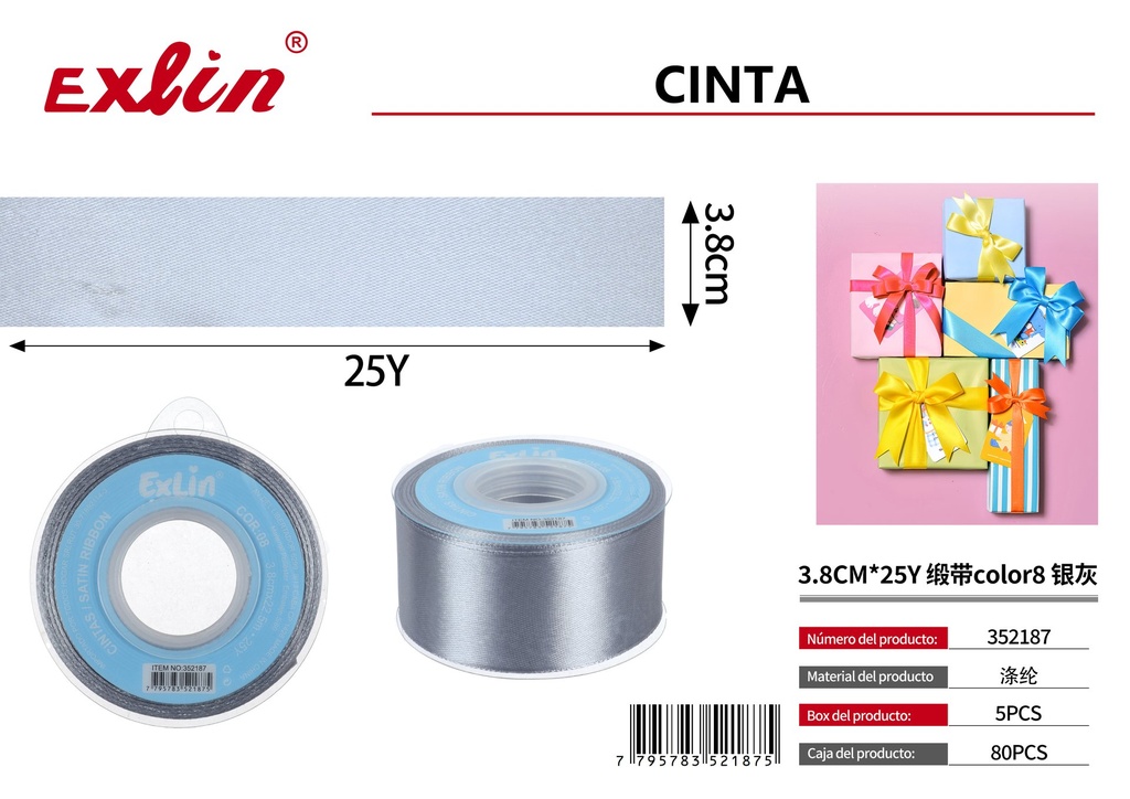 3.8CM*25Y Gift Ribbon