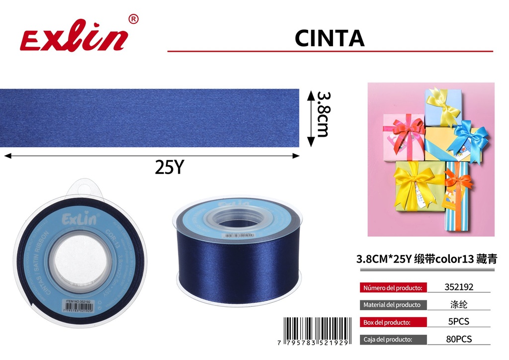 3.8CM*25Y Cinta de regalo