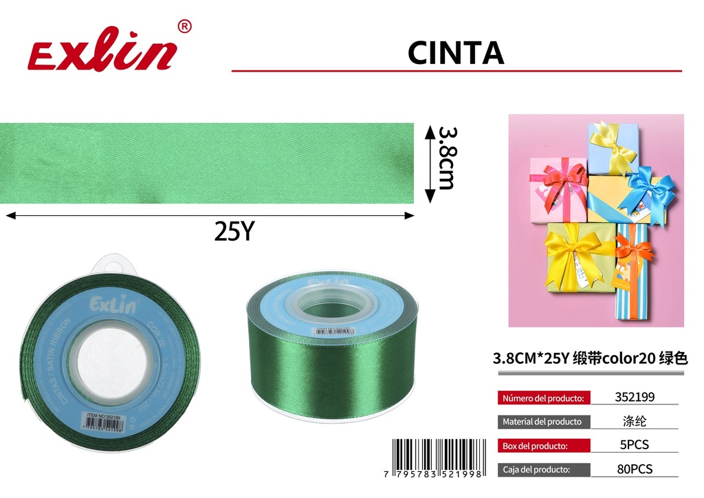 3.8CM*25Y Cinta de regalo