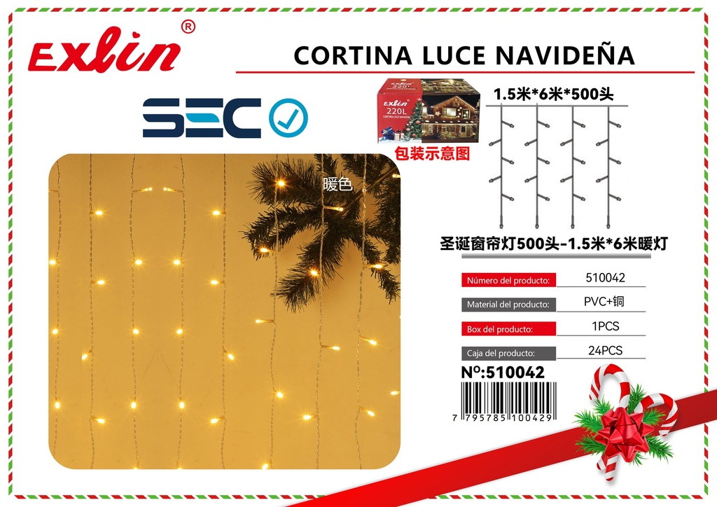 [510042] Cortina luce navide?a