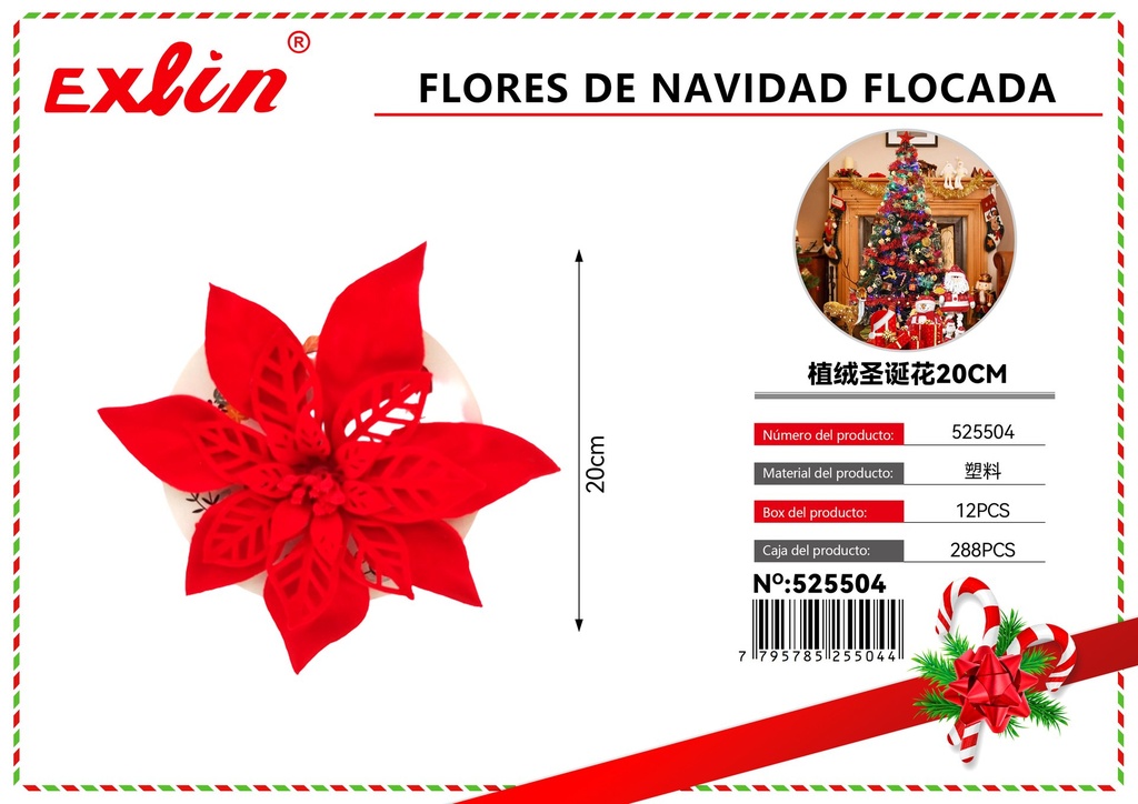 Flocked CHRISTMAS FLOWERS