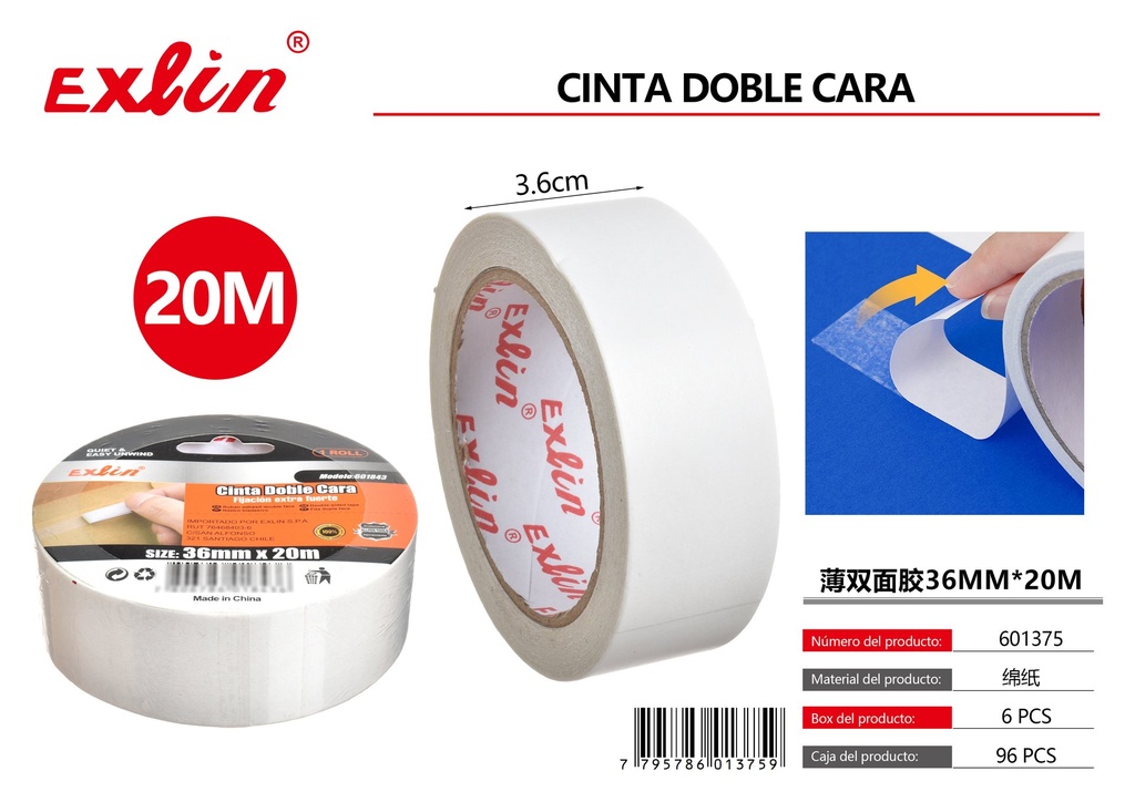 [601375] CINTA ADHESIVA DOBLE FAZ
