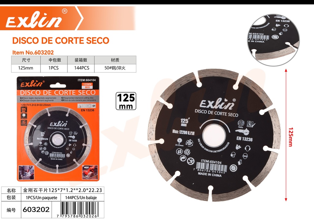 [603202] DISCO DE CORTE SECO