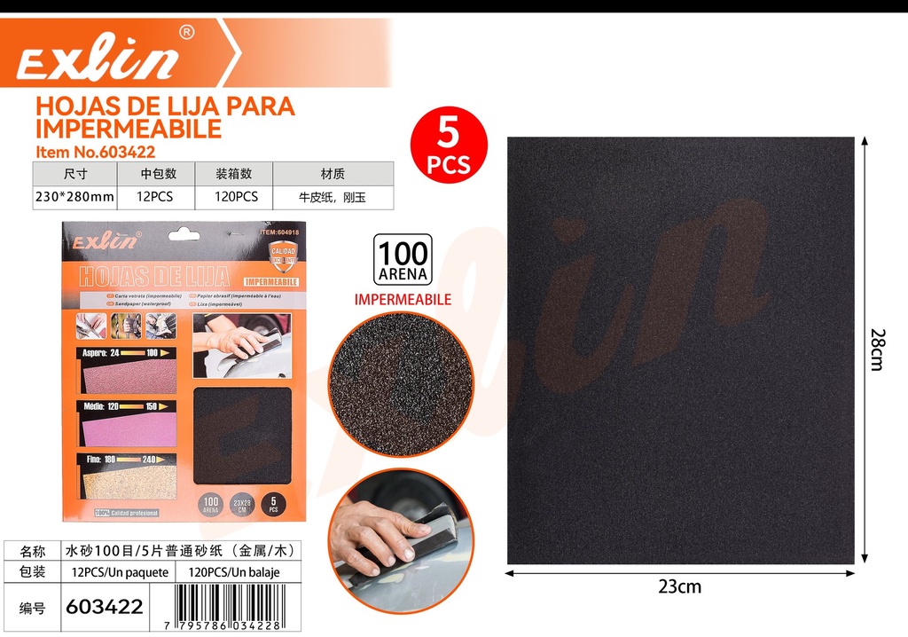 HOJAS DE LIJA PARA IMPERMEABILE