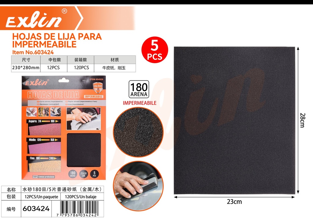 HOJAS DE LIJA PARA IMPERMEABILE