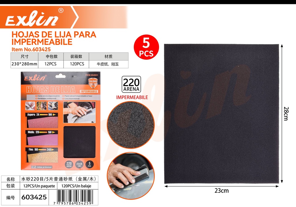 HOJAS DE LIJA PARA IMPERMEABILE