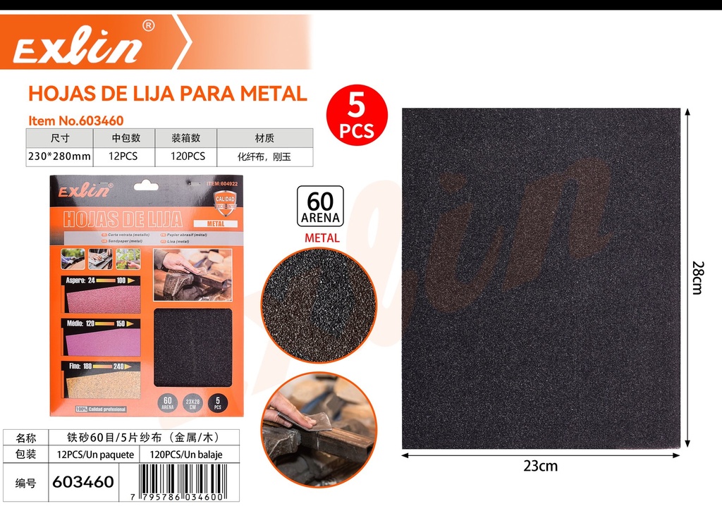 HOJAS DE LIJA PARA METAL